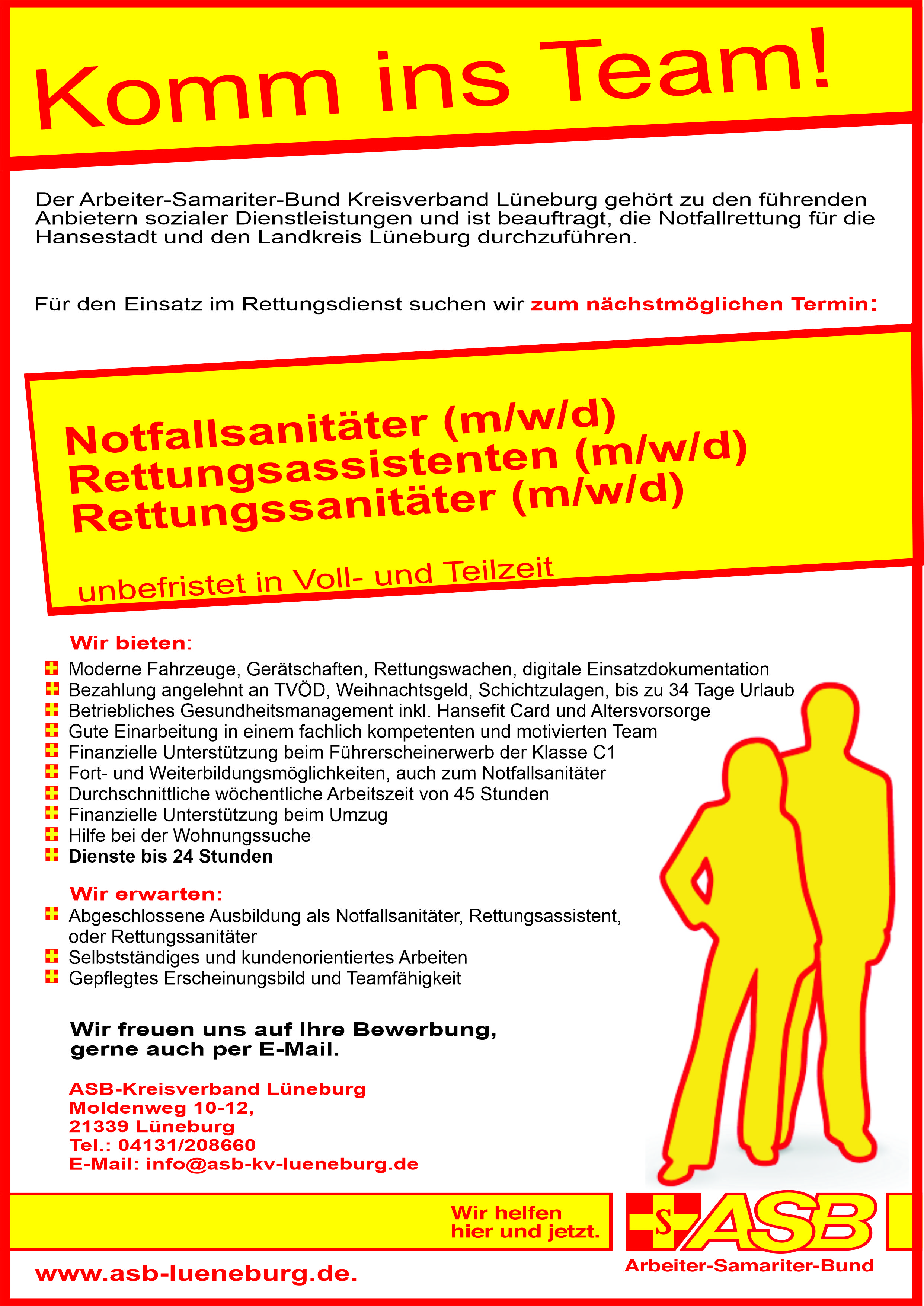 Wir suchen Mitarbeiter (w/m/d) für den Rettungsdienst und die Tagespflege